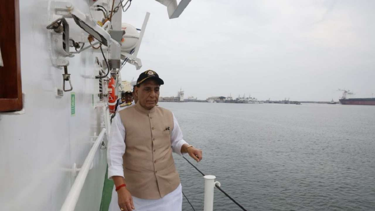 Rajnath Singh Commissions Indigenously Built ICG Ship 'Vigraha'